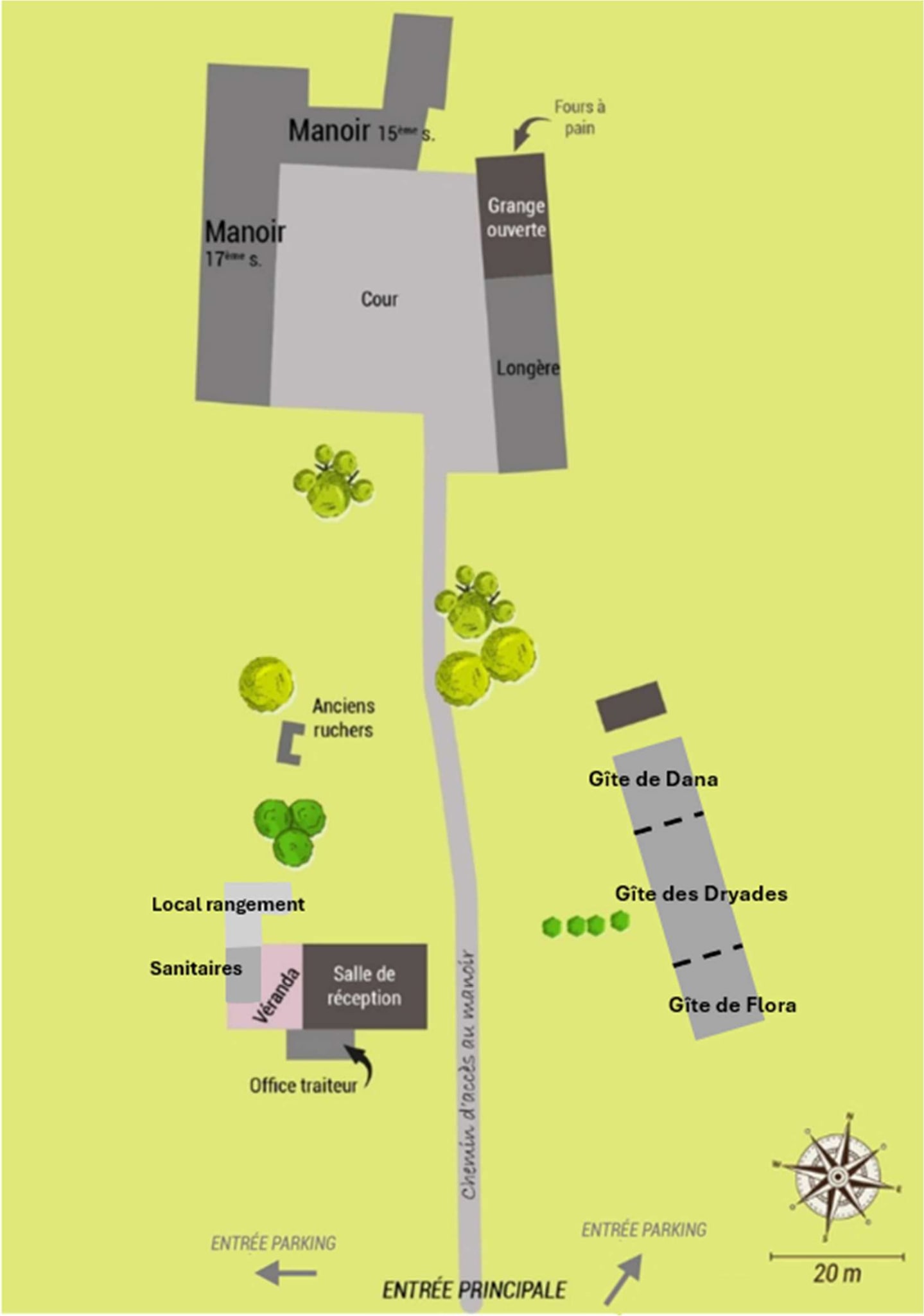 Plan du domaine du Manoir de la Fresnaye